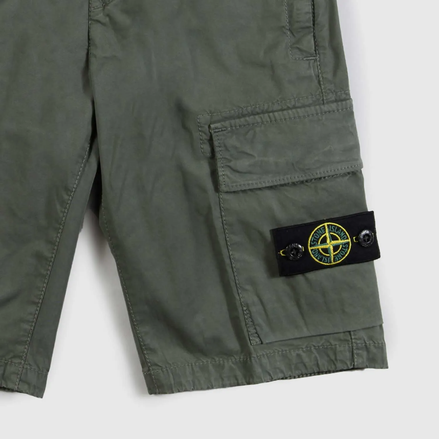 Stone Island Green Bermuda Shorts With Big Pockets And Baby Patches