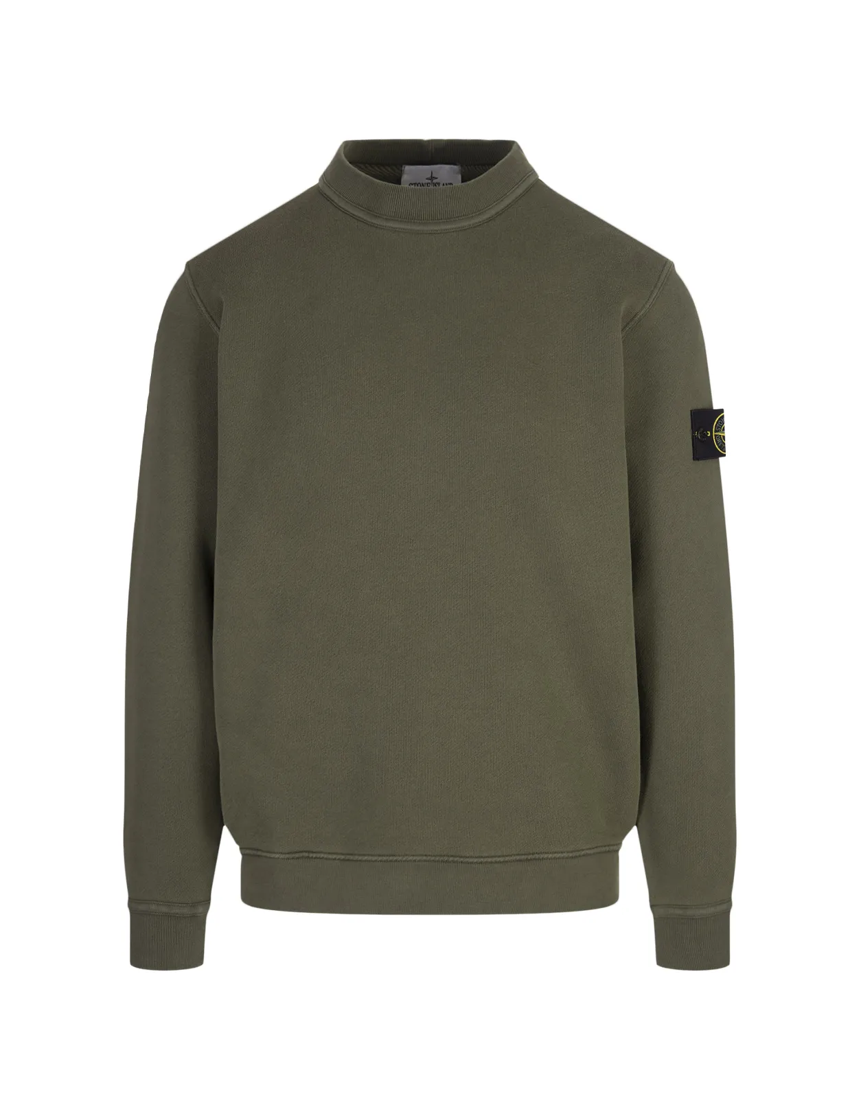 STONE ISLAND Green Organic Cotton Diagonal Fleece 