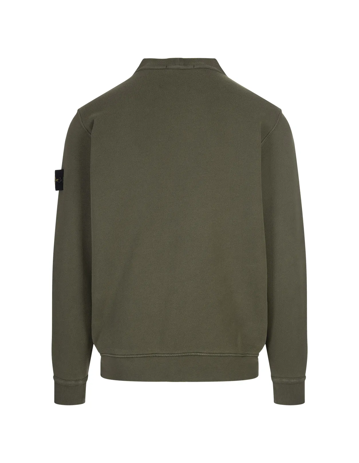 STONE ISLAND Green Organic Cotton Diagonal Fleece 