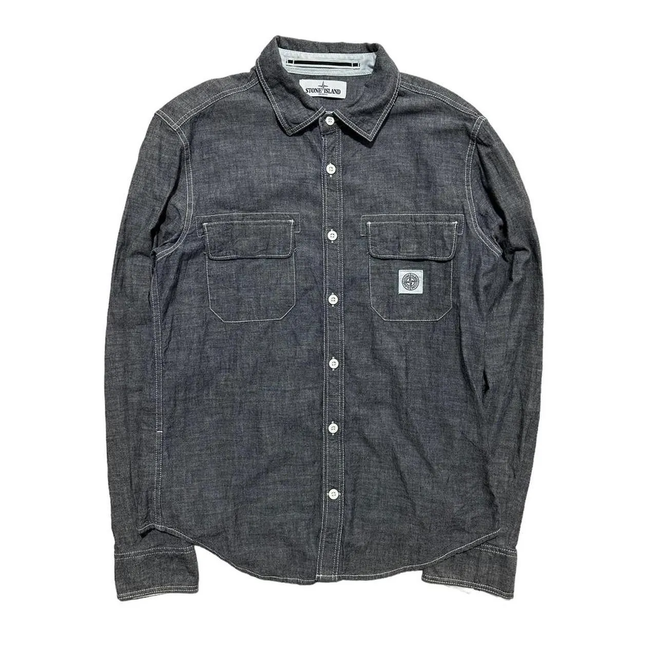 Stone Island Grey Button Up Shirt