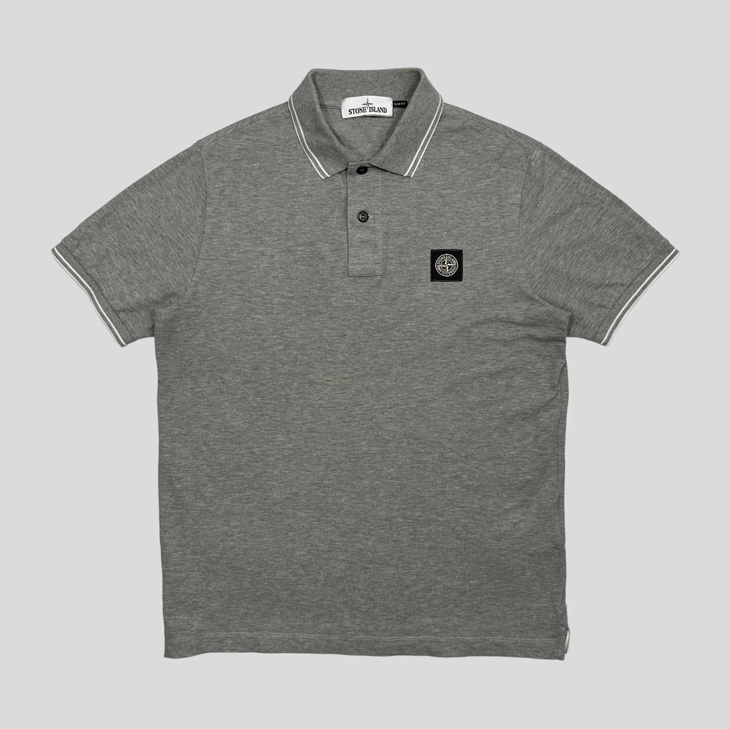 Stone Island Grey Compass Polo - M