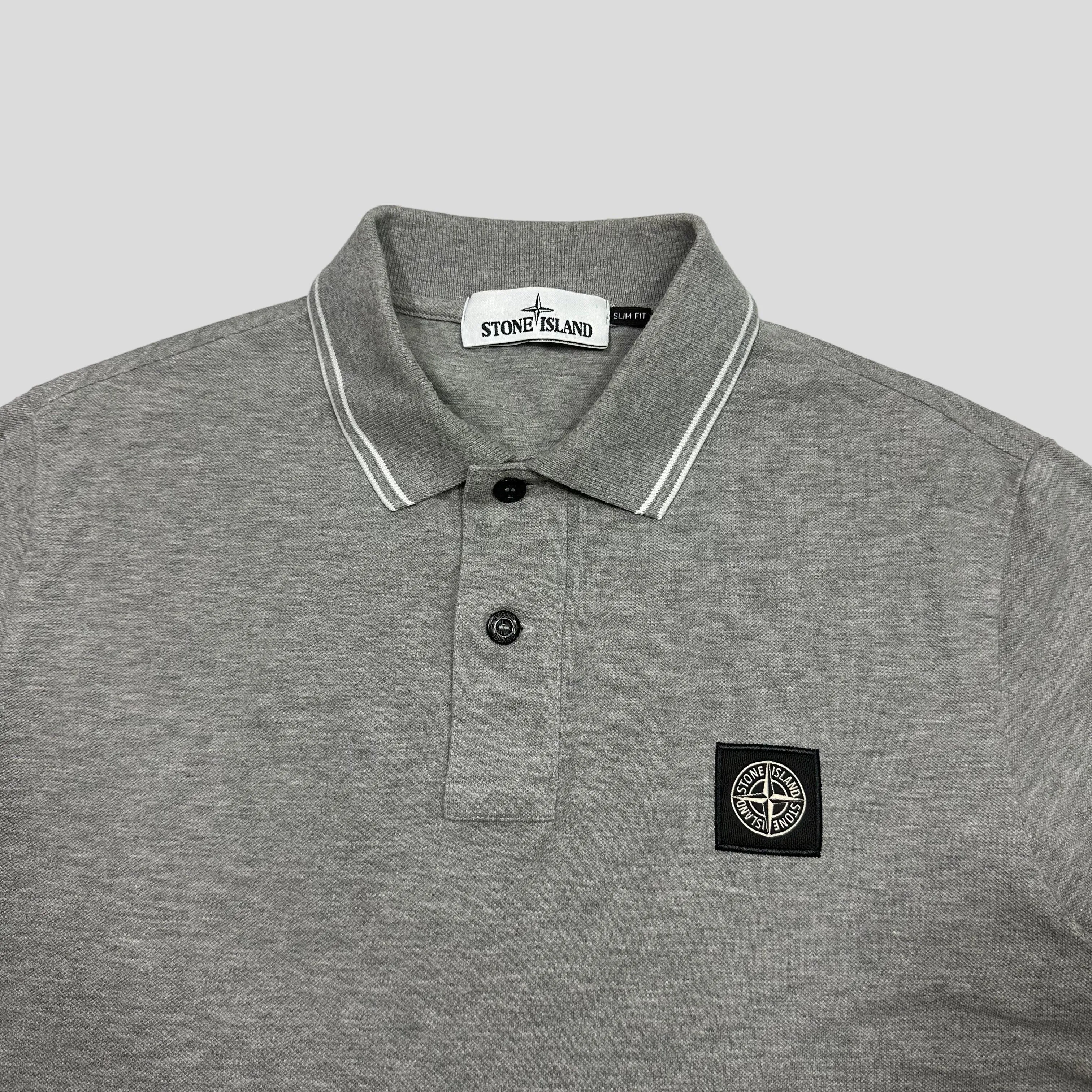 Stone Island Grey Compass Polo - M