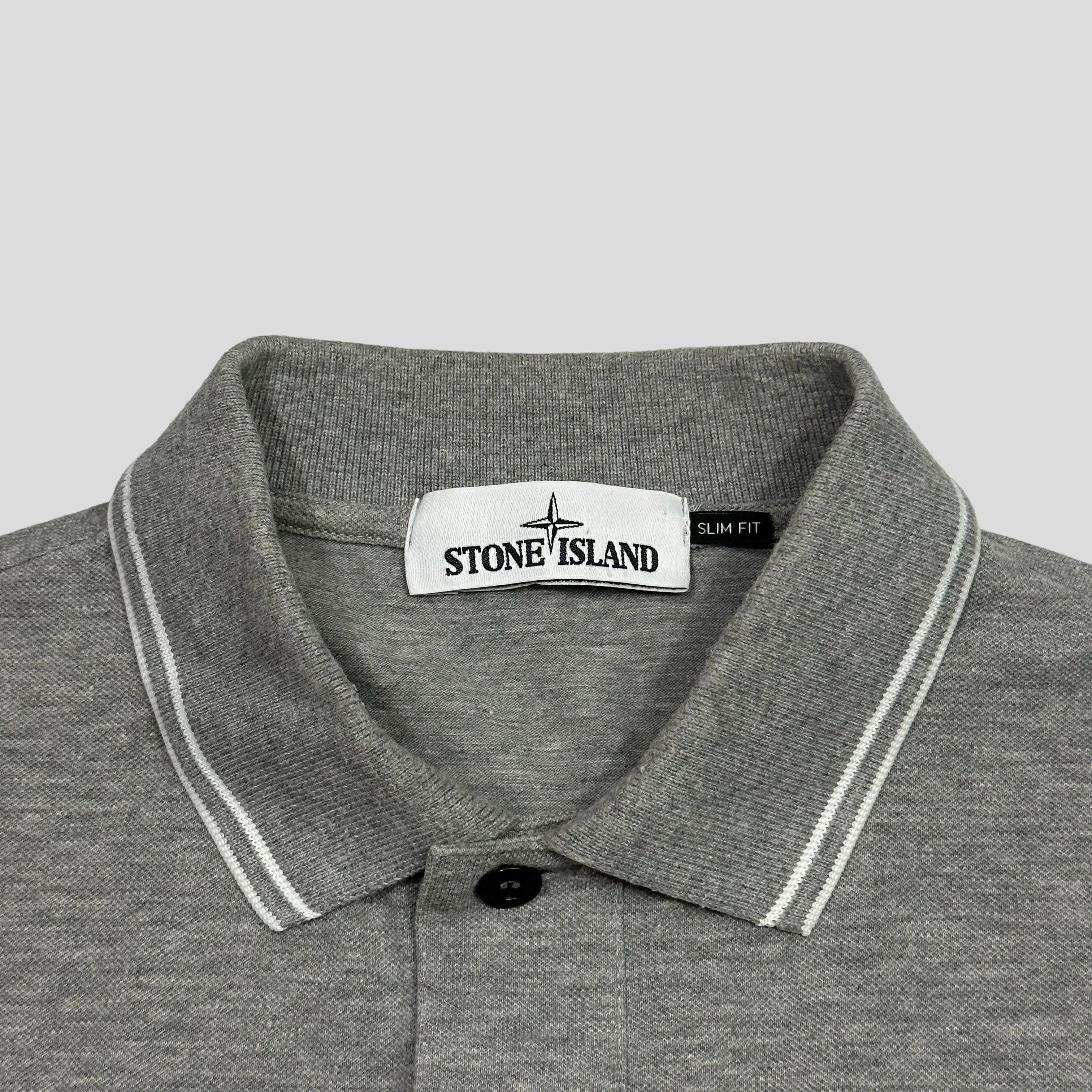 Stone Island Grey Compass Polo - M