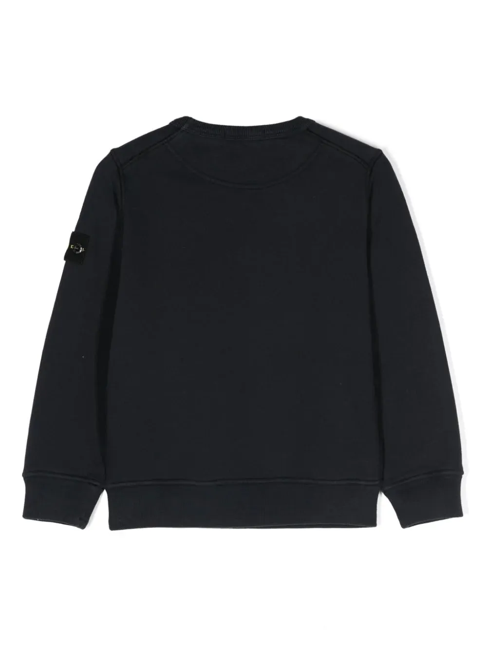 STONE ISLAND JUNIOR Black Crew Neck Sweatshirt With Logo Badge