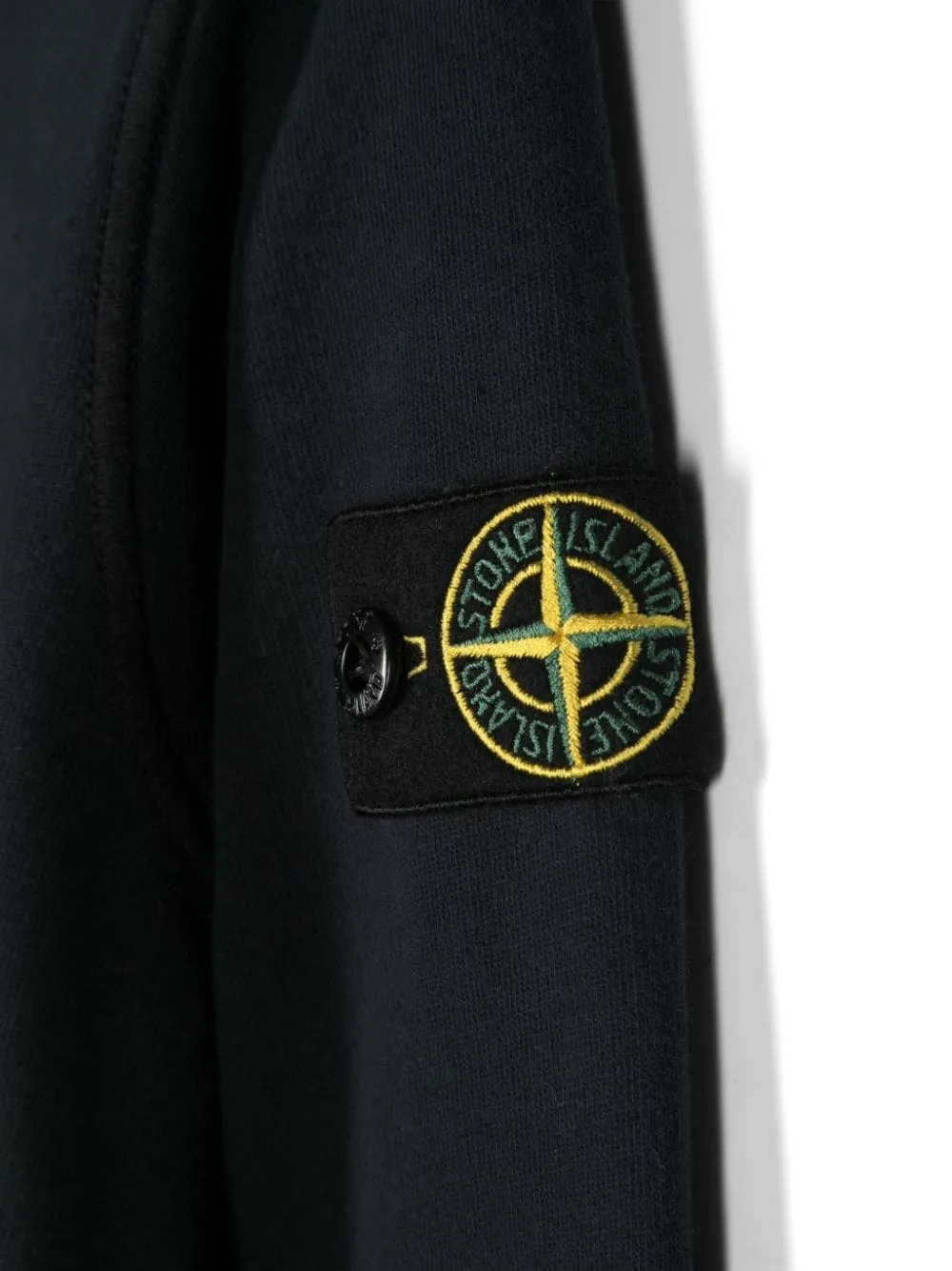 STONE ISLAND JUNIOR Black Crew Neck Sweatshirt With Logo Badge