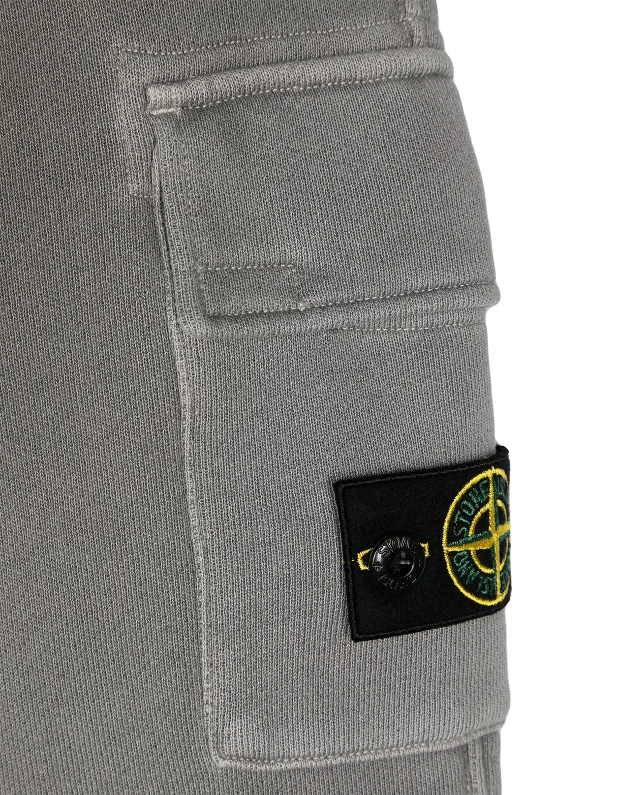 STONE ISLAND JUNIOR Grey Diagonal Organic Cotton Joggers With ?OLD? Effect