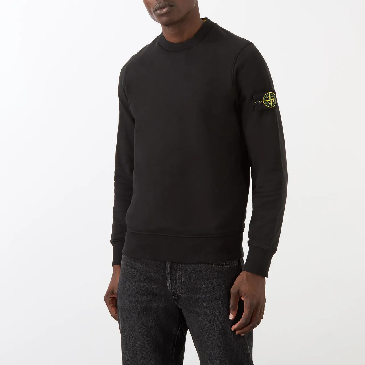 STONE ISLAND Logo Badge Sweatshirt - Black