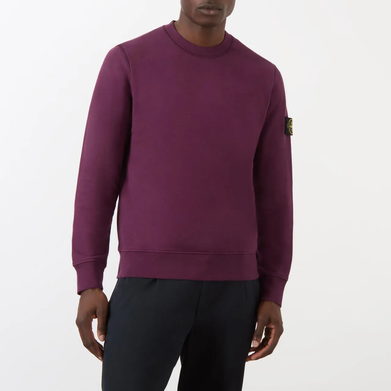 STONE ISLAND Logo Badge Sweatshirt - BURGUNDY