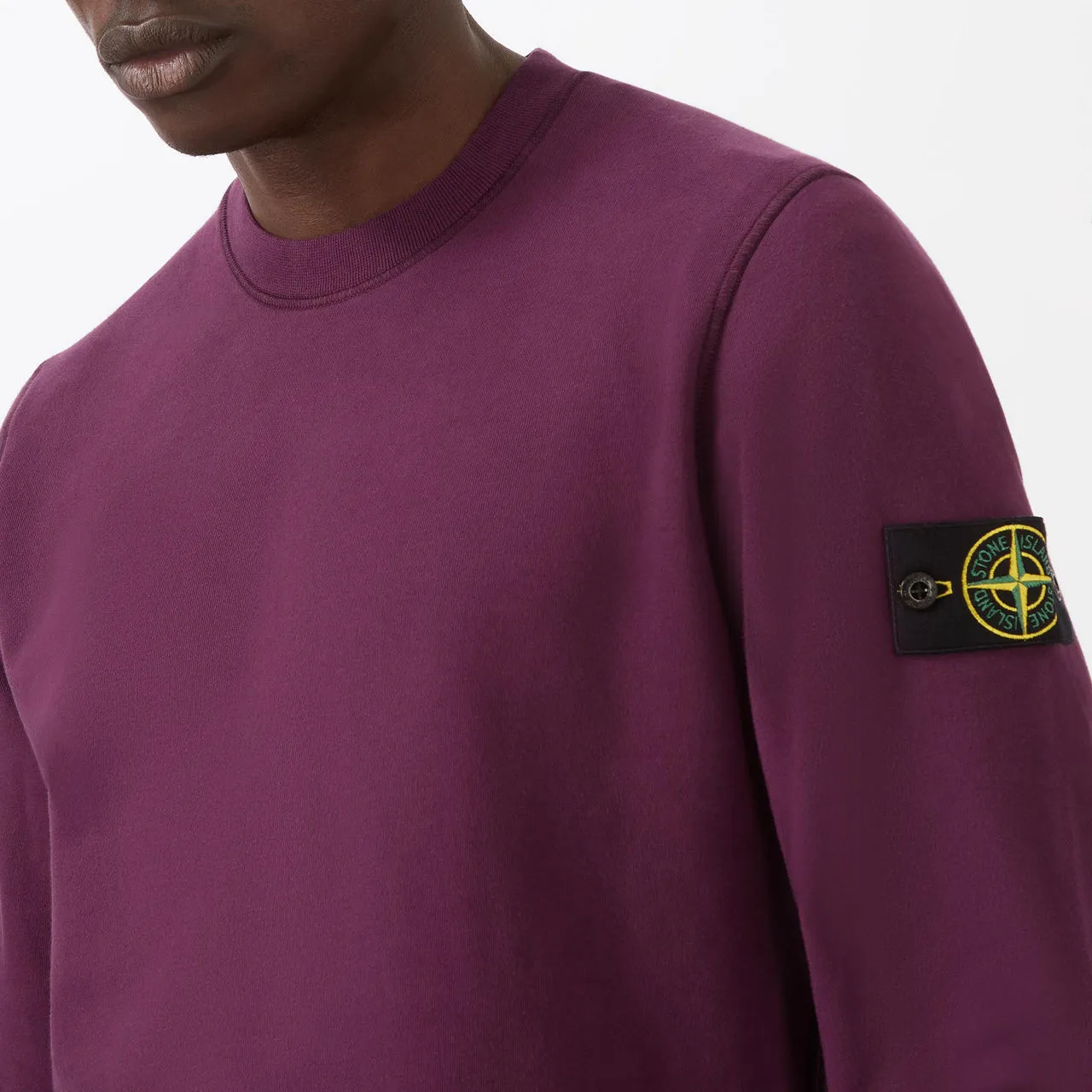 STONE ISLAND Logo Badge Sweatshirt - BURGUNDY