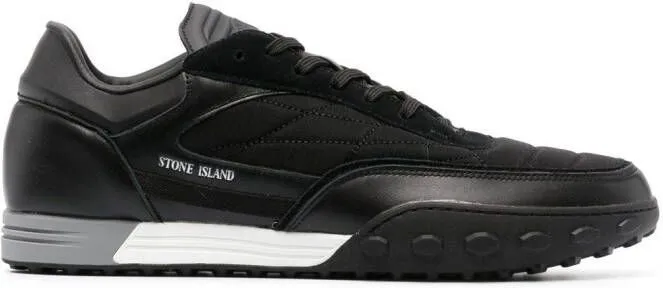 Stone Island logo low-top sneakers Black