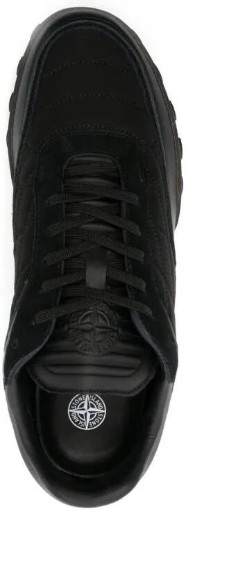 Stone Island logo low-top sneakers Black