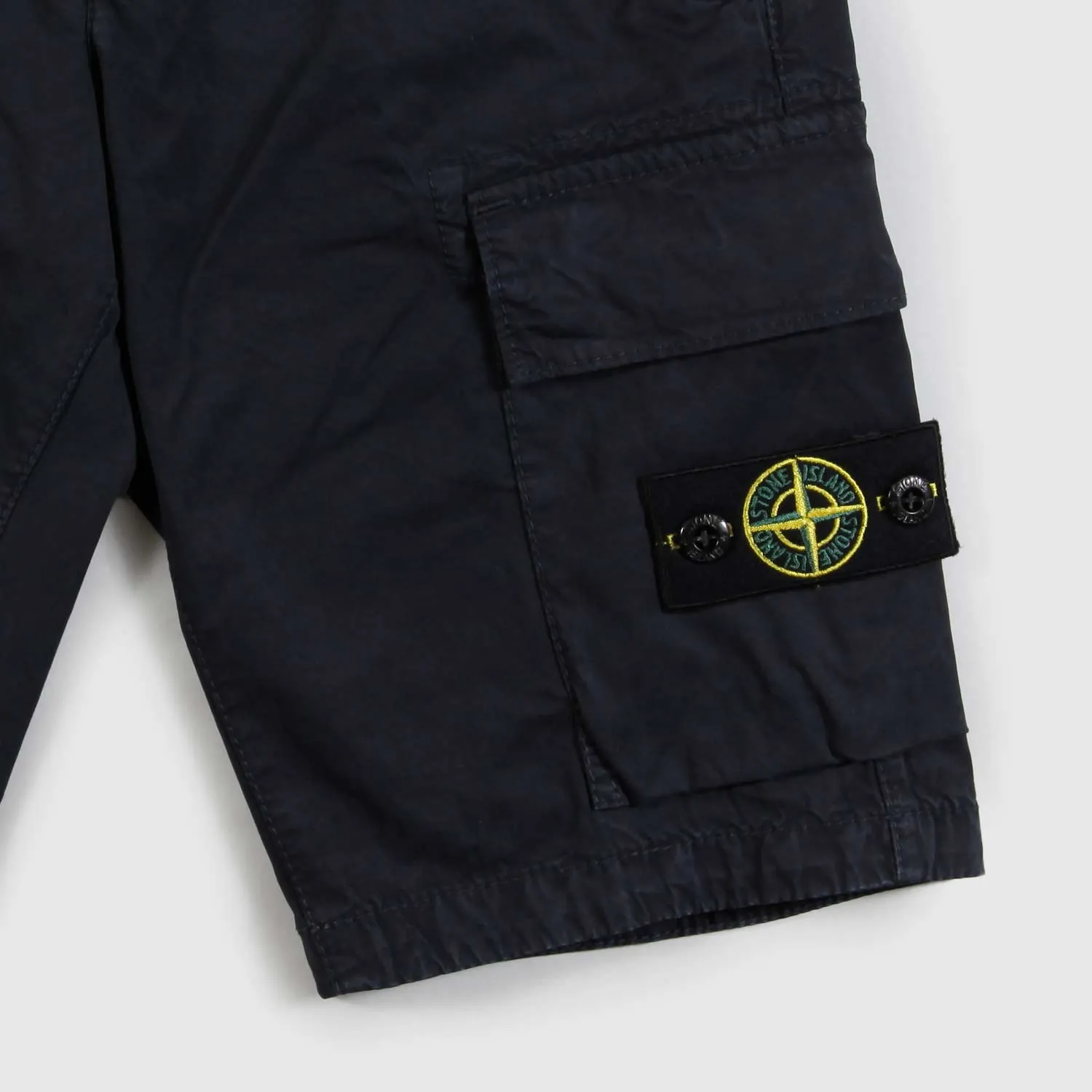 Stone Island Midnight Blue Bermuda Shorts With Large Pockets For Children