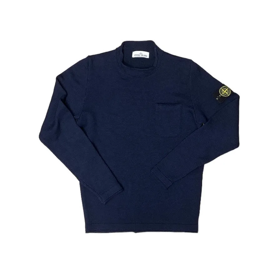 Stone Island Navy Knitted Wool Pullover