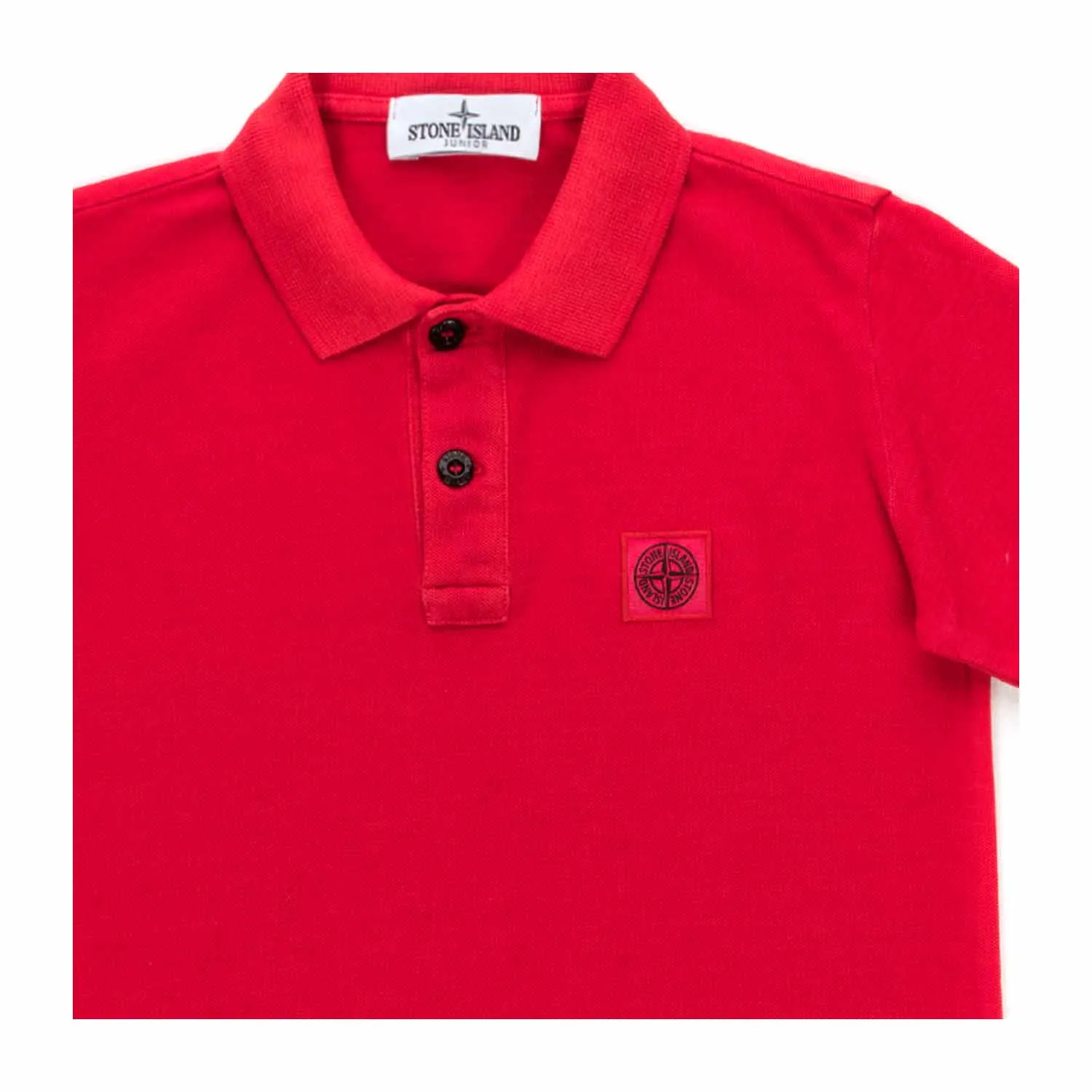 Stone Island Red Cotton Polo Shirt For Boys