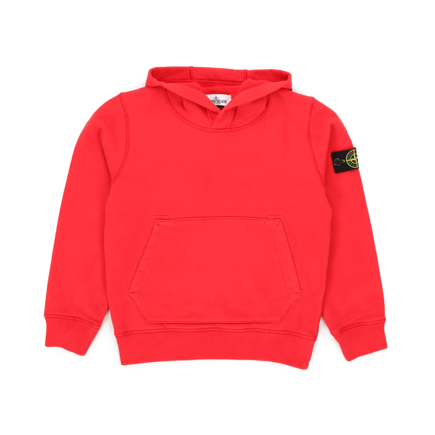 Stone Island Red Hooded Sweatshirt With Logo