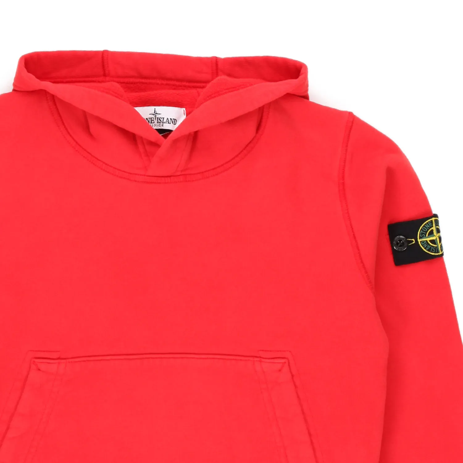 Stone Island Red Hooded Sweatshirt With Logo