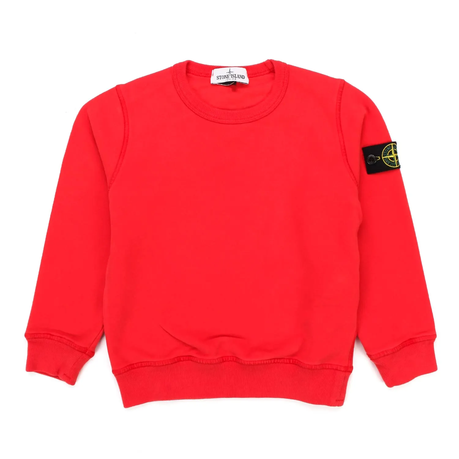 Stone Island Red Sweatshirt With Logo Patch For Children And Teen