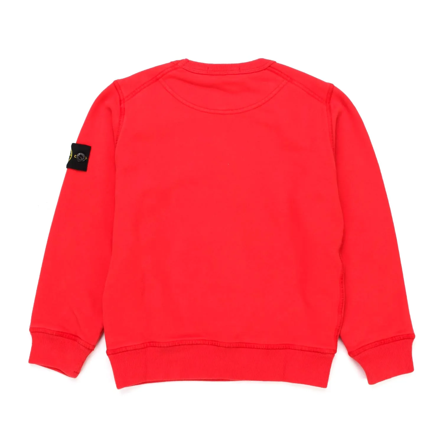 Stone Island Red Sweatshirt With Logo Patch For Children And Teen