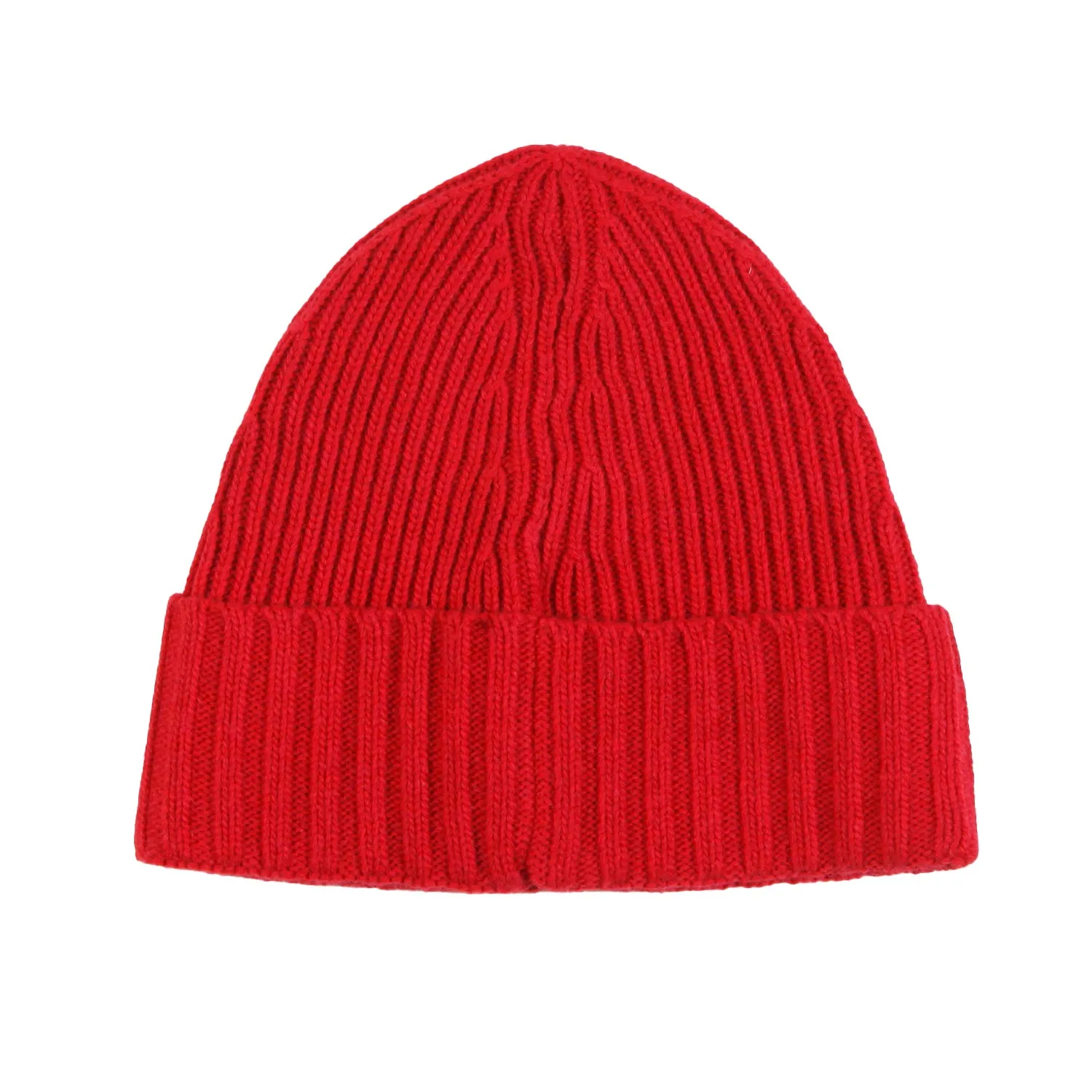 Stone Island Stone Island Red Ribbed Wool Beanie