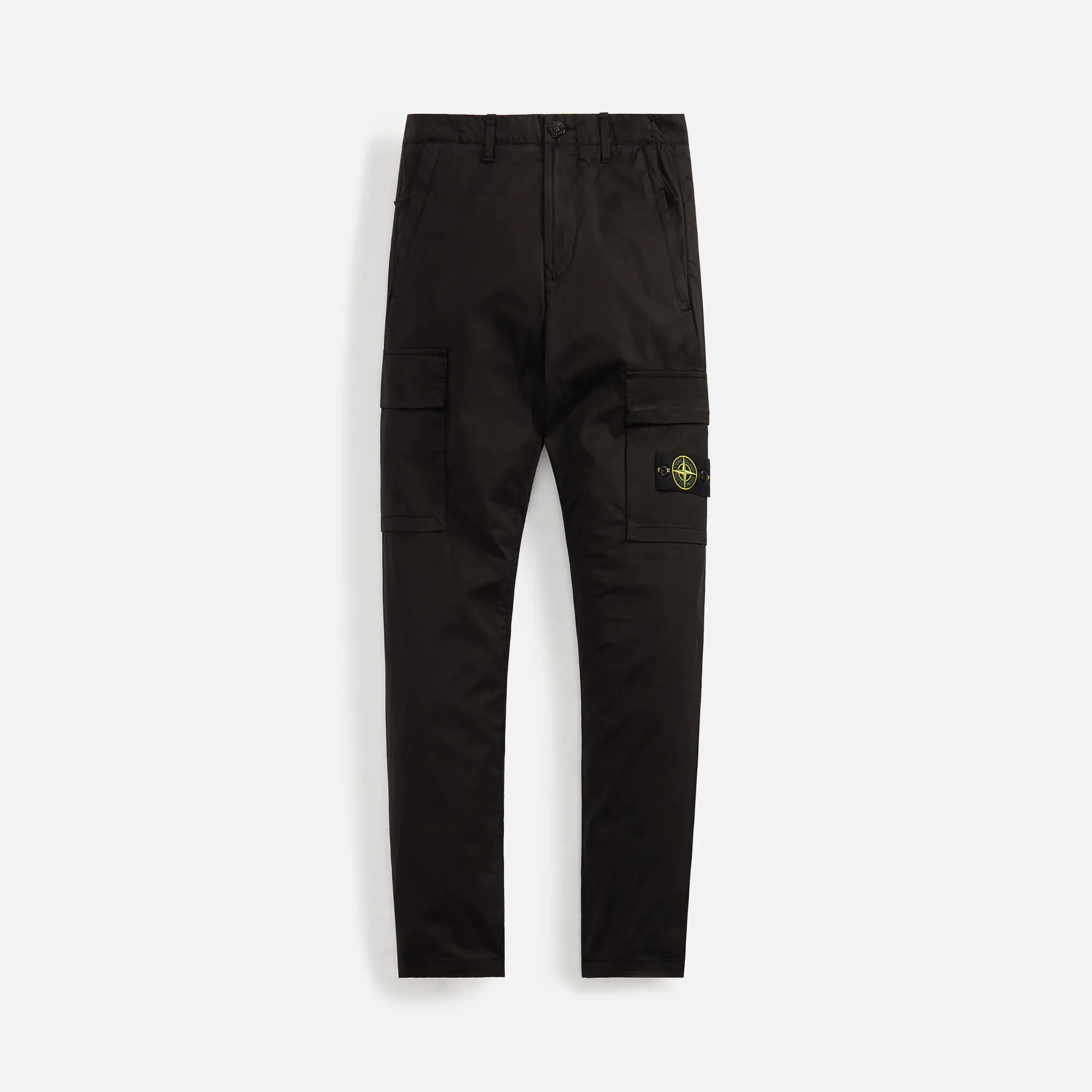 Stone Island Stretch Cotton Gabardine Garment Dyed Cargo Pant - Black