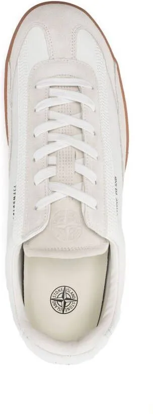 Stone Island suede-trimmed low-top sneakers White