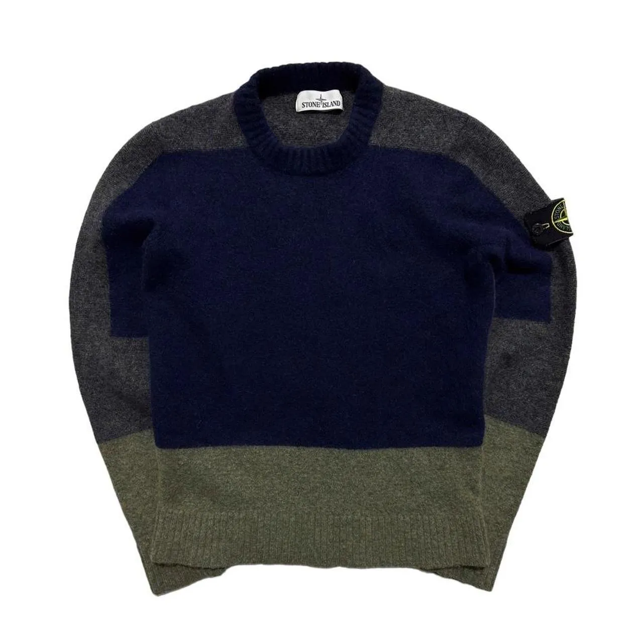 Stone Island Wool Colour Block Crewneck