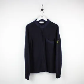 STONE ISLAND Zip Knit Sweatshirt Navy Blue | Medium