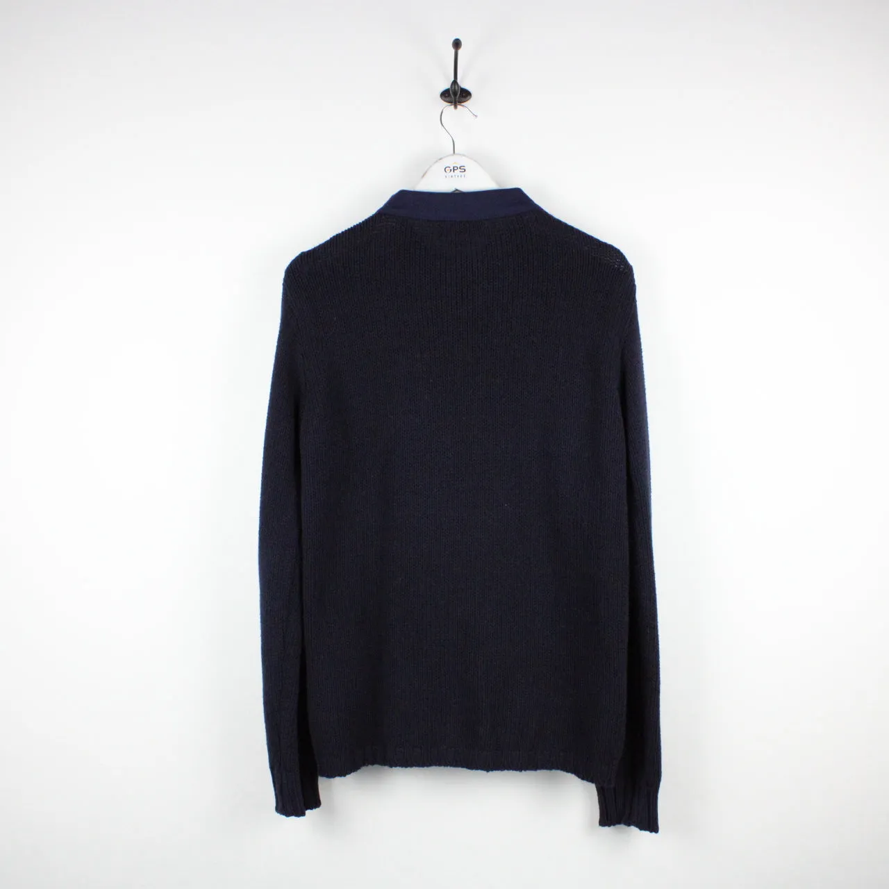 STONE ISLAND Zip Knit Sweatshirt Navy Blue | Medium