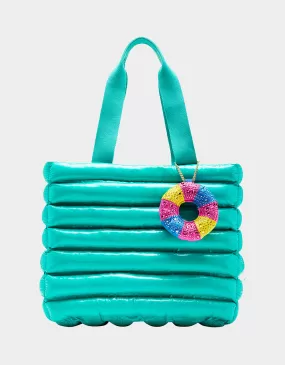 THAR SHE BLOWS WET NYLON TOTE TURQUOISE