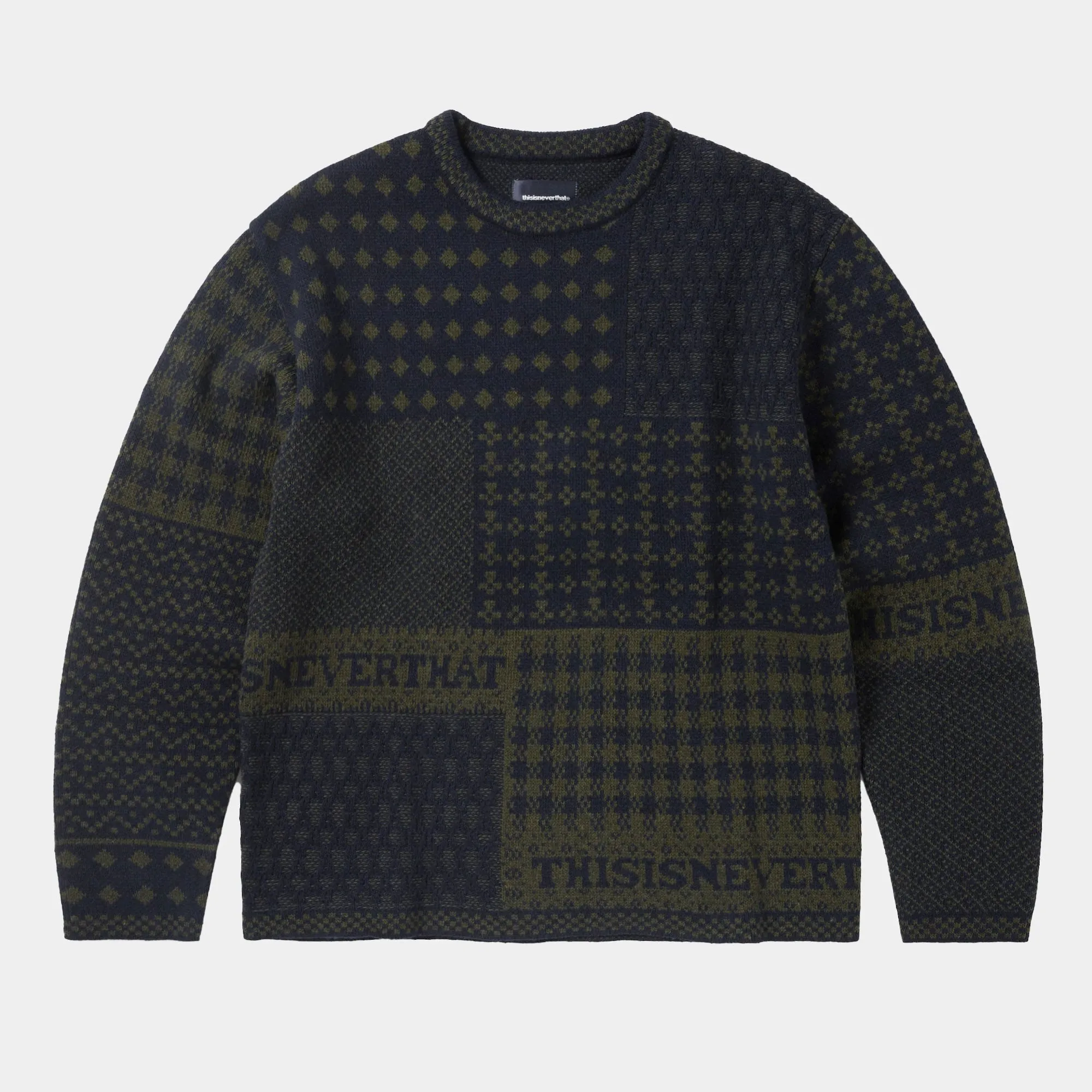 thisisneverthat Block Knit LS Top - Navy