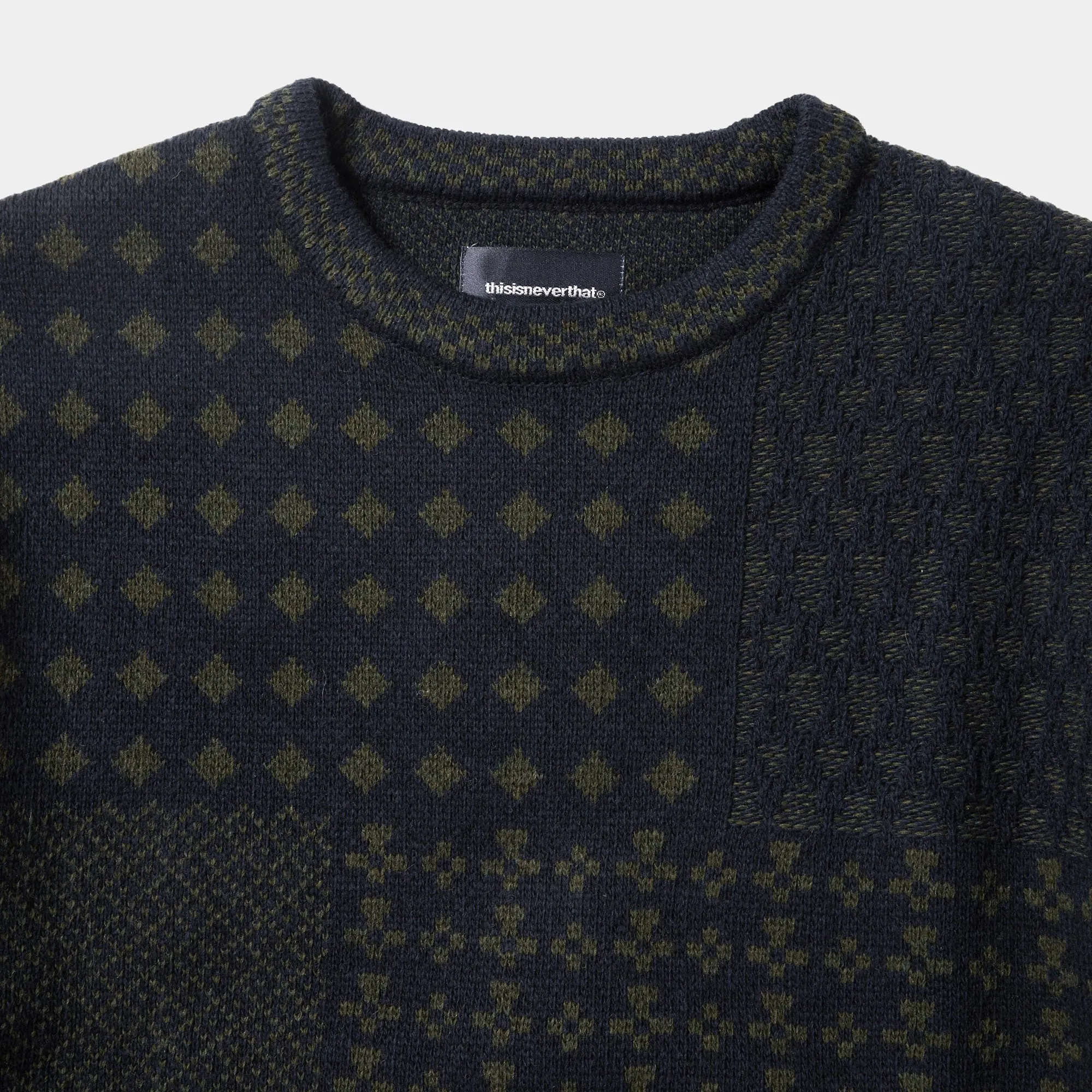 thisisneverthat Block Knit LS Top - Navy