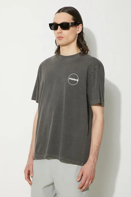 thisisneverthat cotton t-shirt C-Logo Tee men’s gray color with a print TN241TTSST29