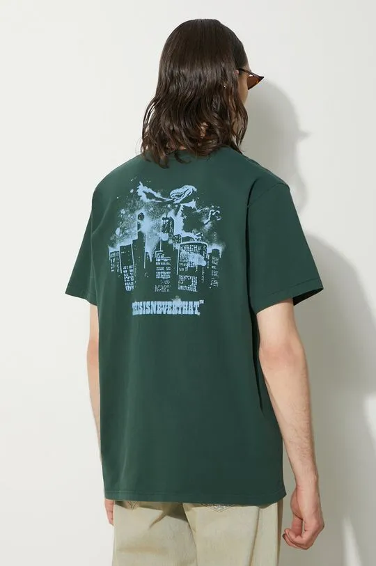 thisisneverthat cotton t-shirt Nightmare Tee men’s green color with a print TN241TTSST16