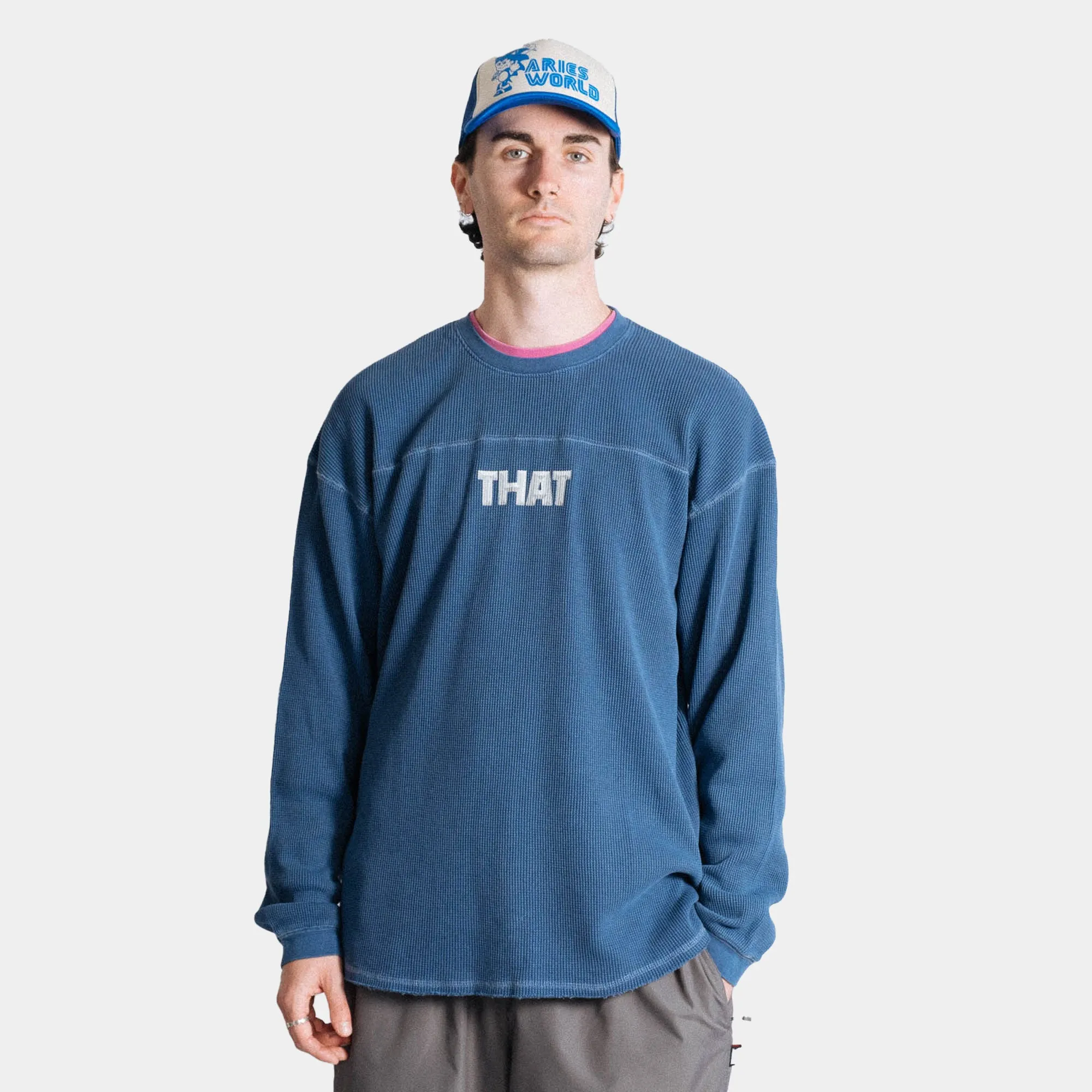 thisisneverthat THAT Waffle LS Tee - Warm Blue