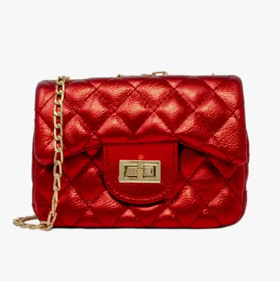 TINY TREATS METALLIC CLASSIC MINI BAG | RED