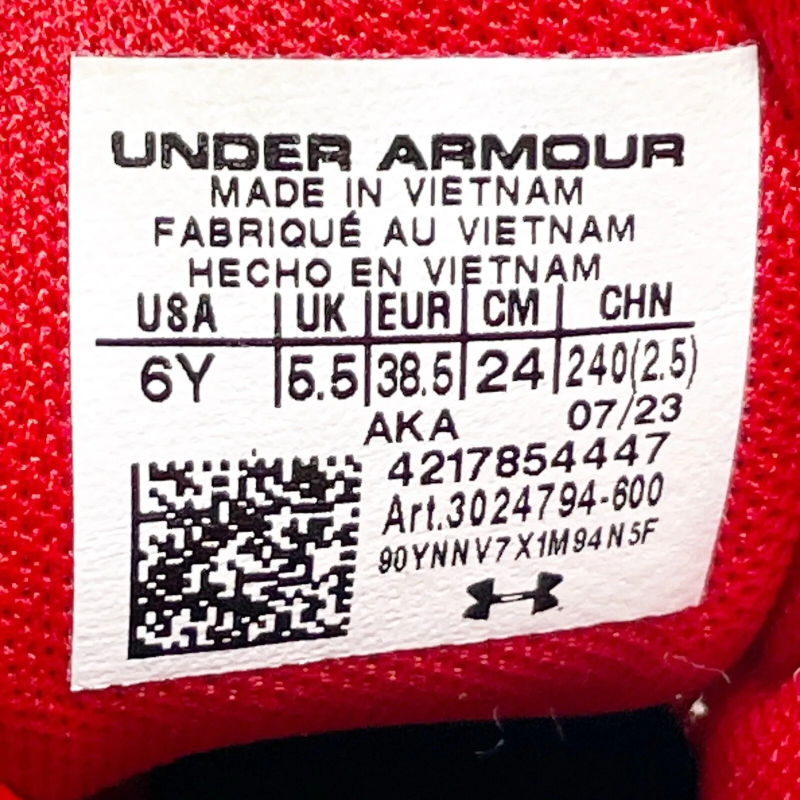 Under Armour Boys Jet 21 3024794-600 Red Basketball Shoes Sneakers Size 6Y