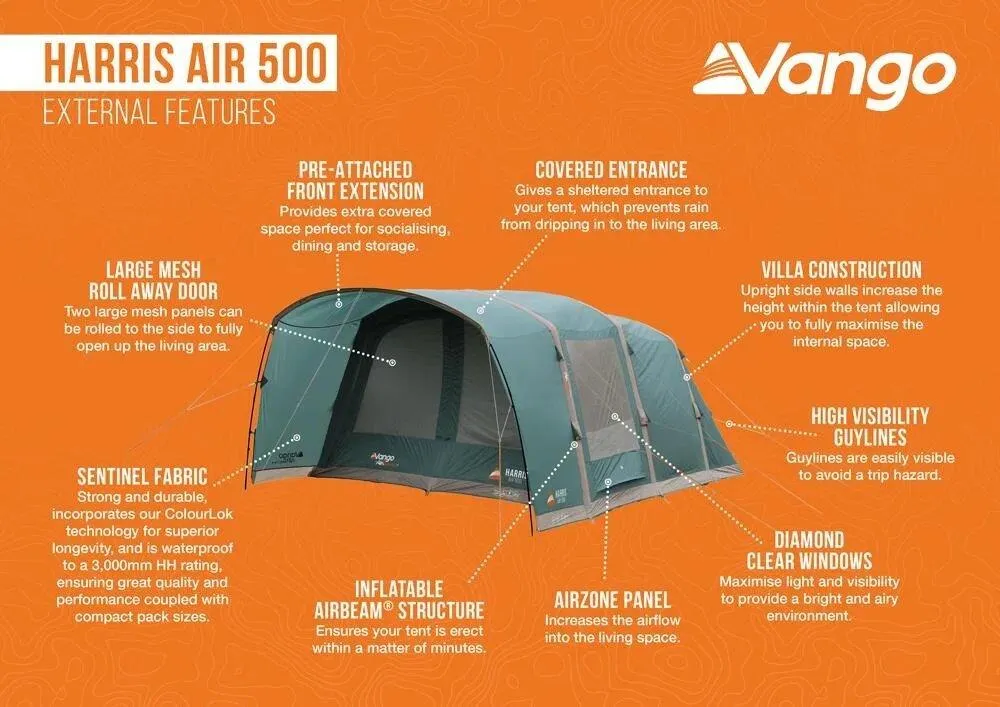 Vango Harris Air 500 | 5-Person Tent | George Fisher