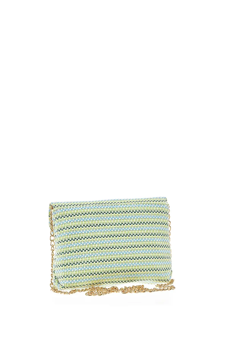 VERDE FASHION | Pochette a righe con patta