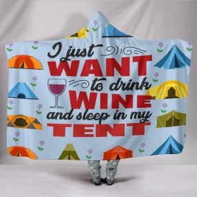 Wine & Tent Hooded Blanket - Blue