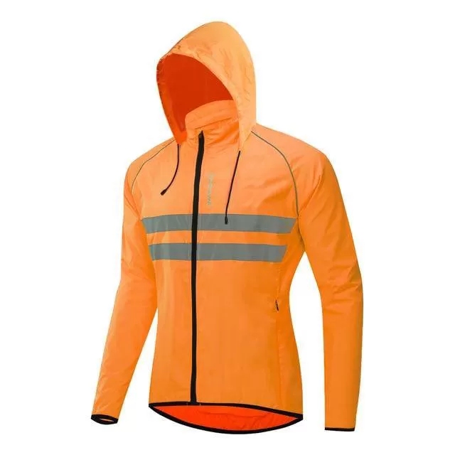 WOSAWE Windproof Cycling Jackets Hooded Men Riding Waterproof Cycle Clothing