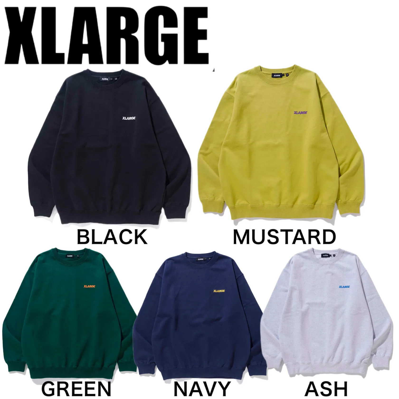 X-Large  |Street Style Long Sleeves Plain Cotton Logo Sweatshirts