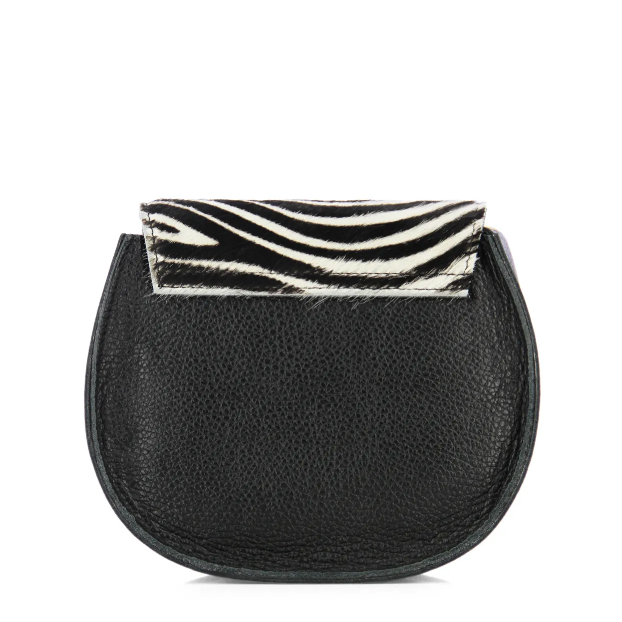 Zebra Print Crossbody Bag -Black/White