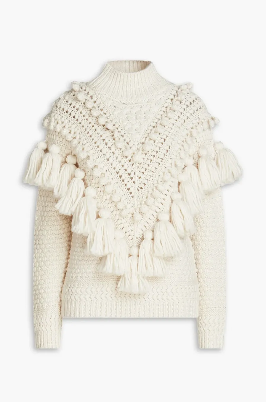 Zimmermann  |Casual Style Wool Rib Tassel Long Sleeves Plain Office Style