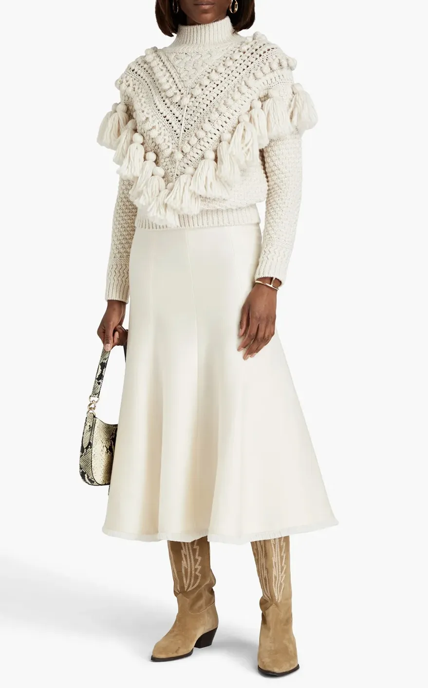 Zimmermann  |Casual Style Wool Rib Tassel Long Sleeves Plain Office Style